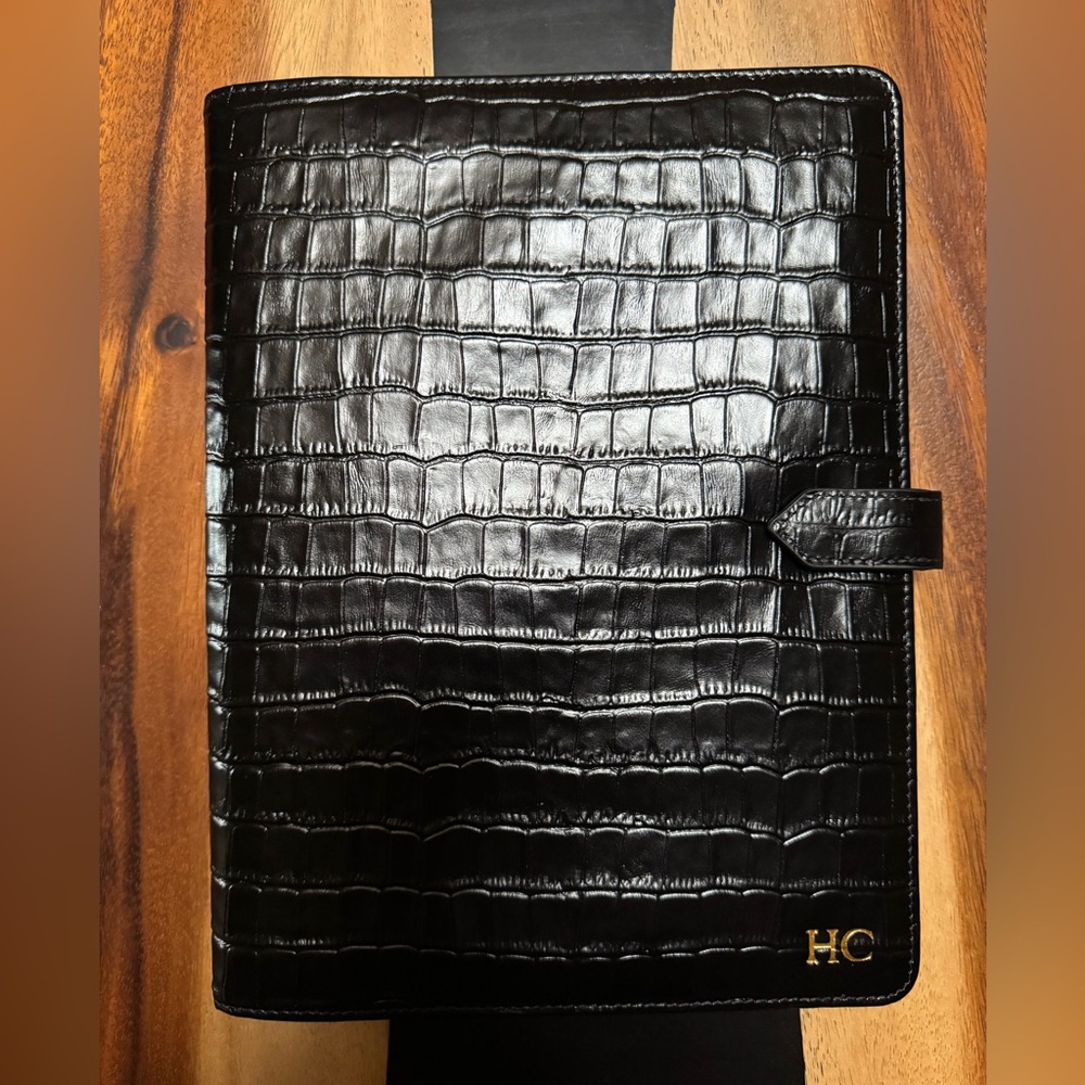 Leatherology Black Crocodile Leather Journal